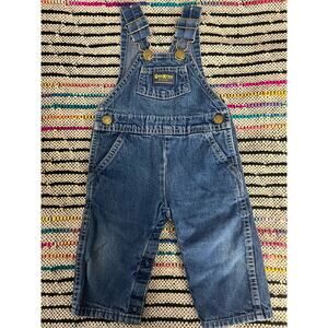 Vintage OshKosh B’Gosh Vestbak Unisex Denim Blue Jean Overalls 6-9m